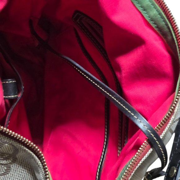 Dooney & Bourke Beige and Brown Monogram Shoulder Bag - Picture 8 of 8